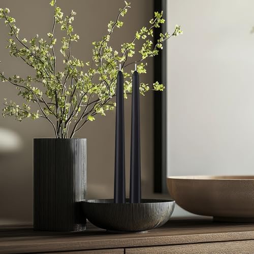 8-Pack 10 Inch Hand Cast Black Drip Free Candles