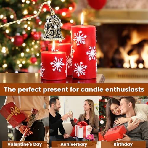 Elegant Flower Shape Candle Snuffer with Long Handle Black
