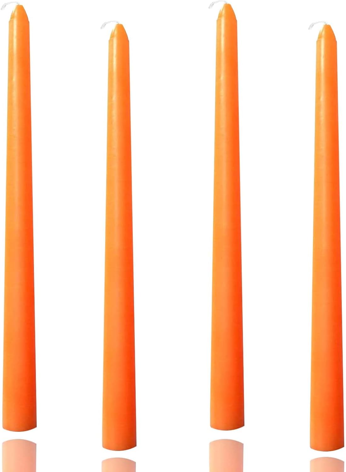 10 Inch Orange Taper Candles Set of 4