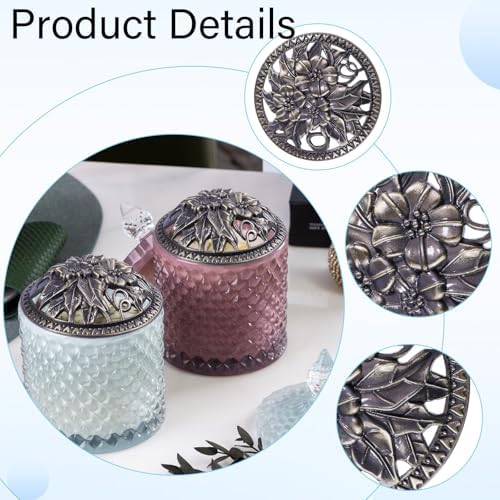 Globleland 3Pcs 3Inch Flower Candle Covers for Jar Candles