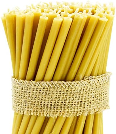 DEYBBY Beeswax Birthday Candles 50 Count Taper Candles