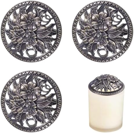 Globleland 3Pcs 3Inch Flower Candle Covers for Jar Candles