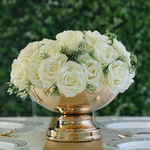 Efavormart 12 Inch Shiny Gold Floating Candle Bowl