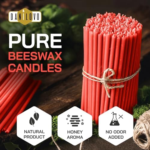 Danilovo Honey-Scented Beeswax Taper Candles - Pack of 50