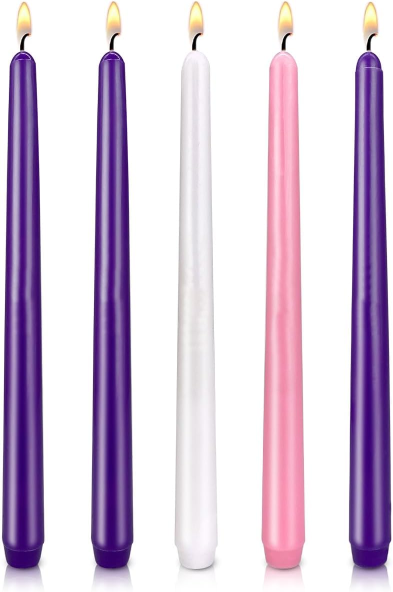 10 Inch Dripless Smokeless Taper Candles Pack of 5