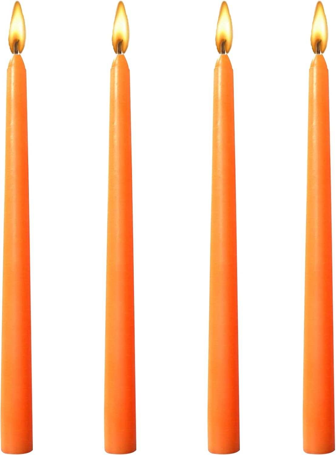 10 Inch Orange Taper Candles Set of 4