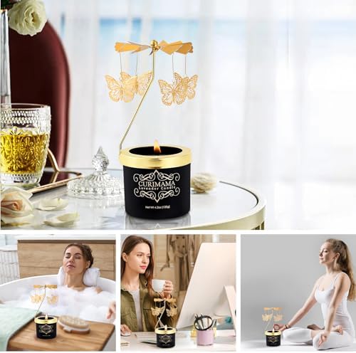Unique Butterfly Candle for Women Rotating Jar Candle Gift for Mom