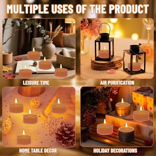 Pumpkin Scented Tea Light Candles Natural Soy Wax with Essential Oils