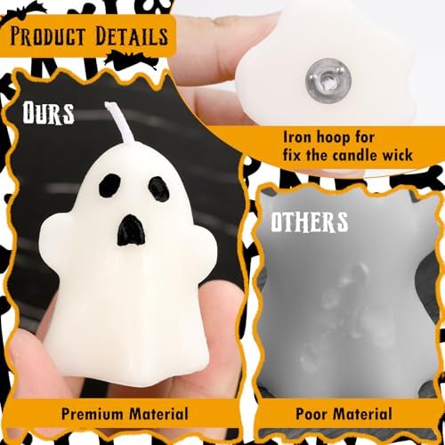 12 PCS Halloween Ghost Candles Spooky Decor