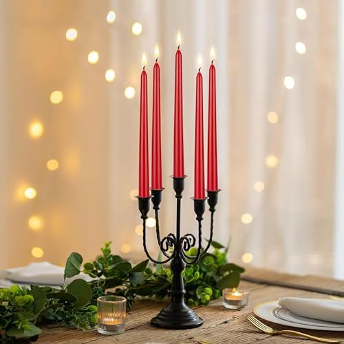 Mega Candles 12 Pack Unscented Red Taper Candles