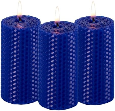 KONNI Beeswax Pillar Candles Set of 3 2x4 Inches Unscented