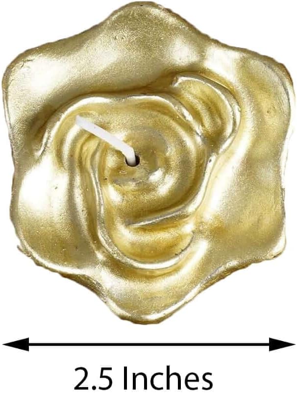 Set of 20 Gold Floating Rose Candles for Events
