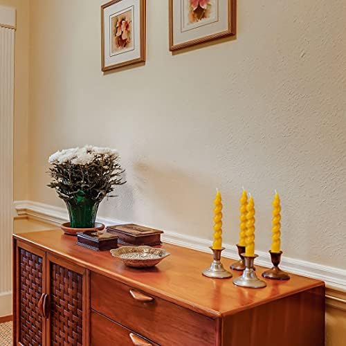DEYBBY Spiral Beeswax Candle 7 Inch 2 Pack Taper Candles