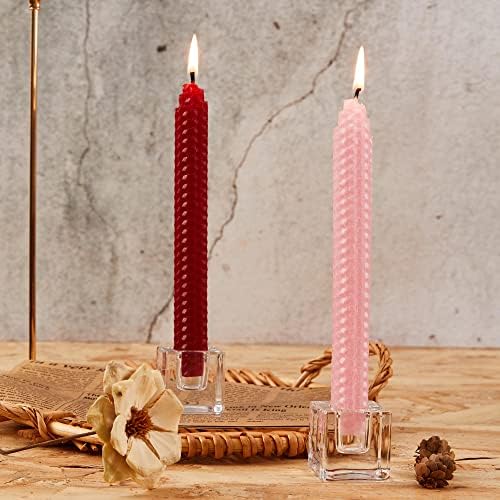 14 Pack Hand-Rolled Beeswax Taper Candles 8 Inch
