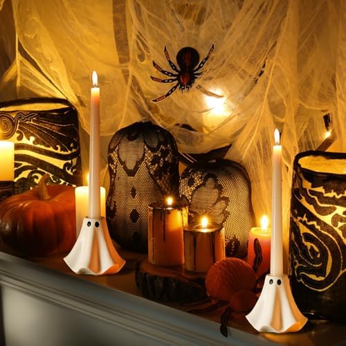 2 Pcs Halloween Ghost Candle Holders