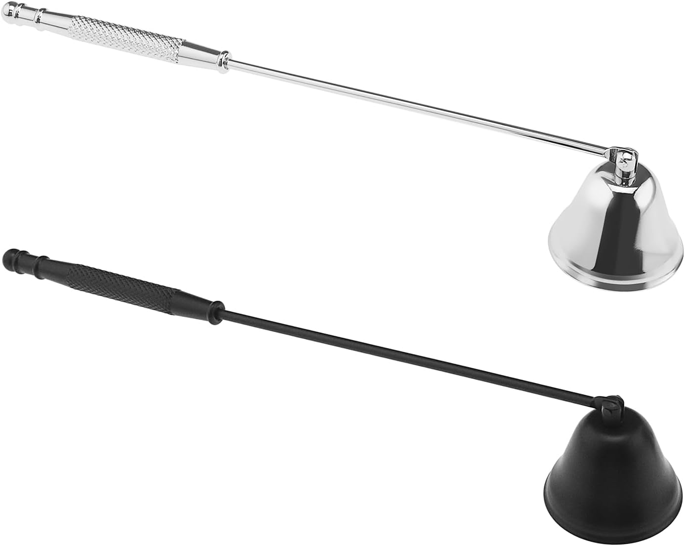 Stainless Steel Candle Snuffer Set 2pcs Silver Black