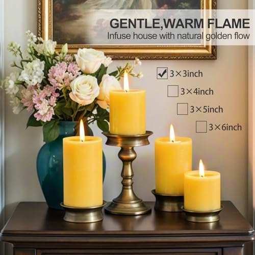 Furnizone Beeswax Pillar Candles 2 Pack 3x3in Unscented