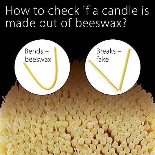 Danilovo Honey-Scented Beeswax Taper Candles - 100PCS 63 Inch White Drip Free