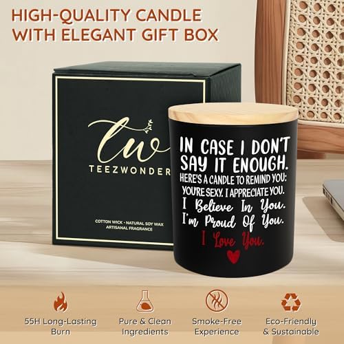 TEEZWONDER Vanilla Lavender Candle 10 Oz Jar - Romantic Anniversary Gift for Couples