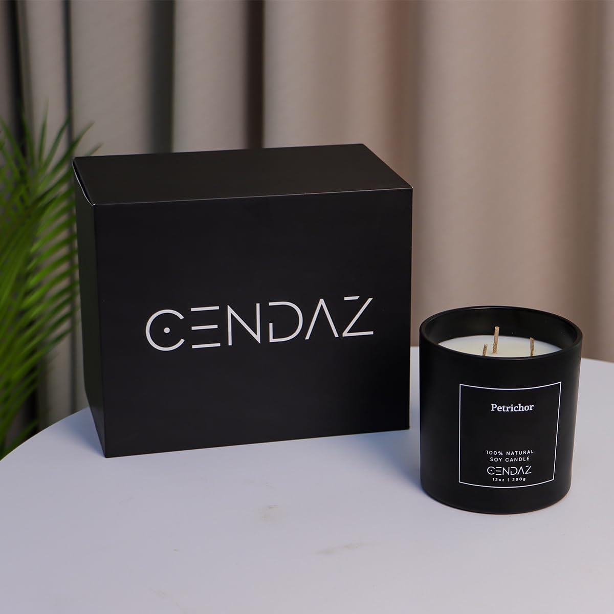 Cendaz Scented Candle with 3 Wicks and Free Snuffer