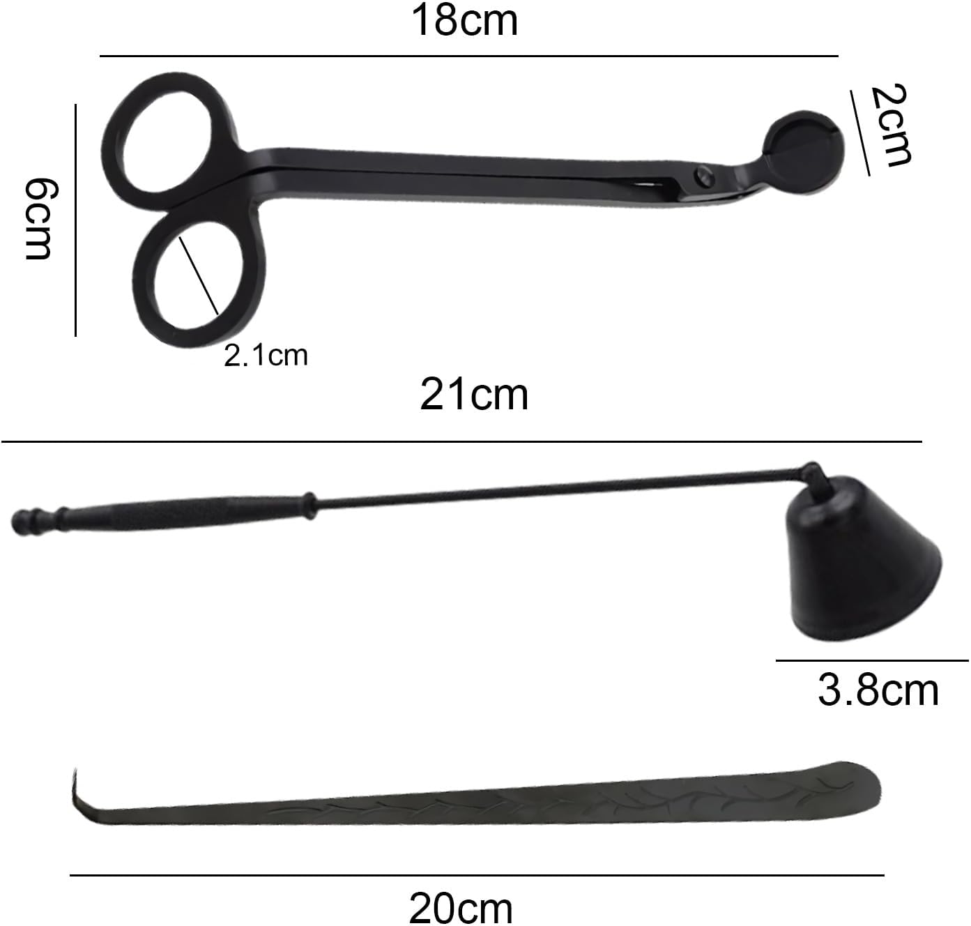 3 in 1 Candle Accessories Set with Snuffer and Wick Trimmer