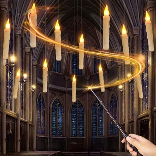 Magic Floating Candles with Wand 12PCS LED Halloween Decorations