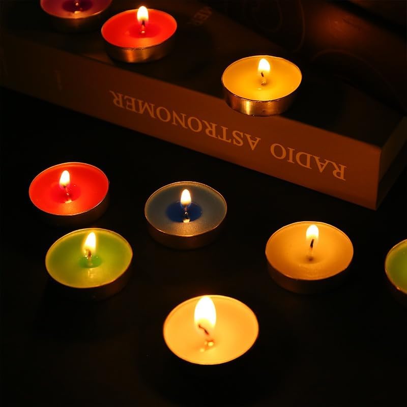 10 Pack Tea Light Candles with 15-2 Hour Burn Time