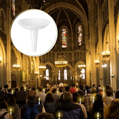 50 Pcs Reusable Plastic Candle Holders for Church and Events