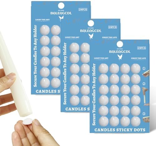 Taper Candles Sticky Dots - Secure Neat Holders 72 Pack