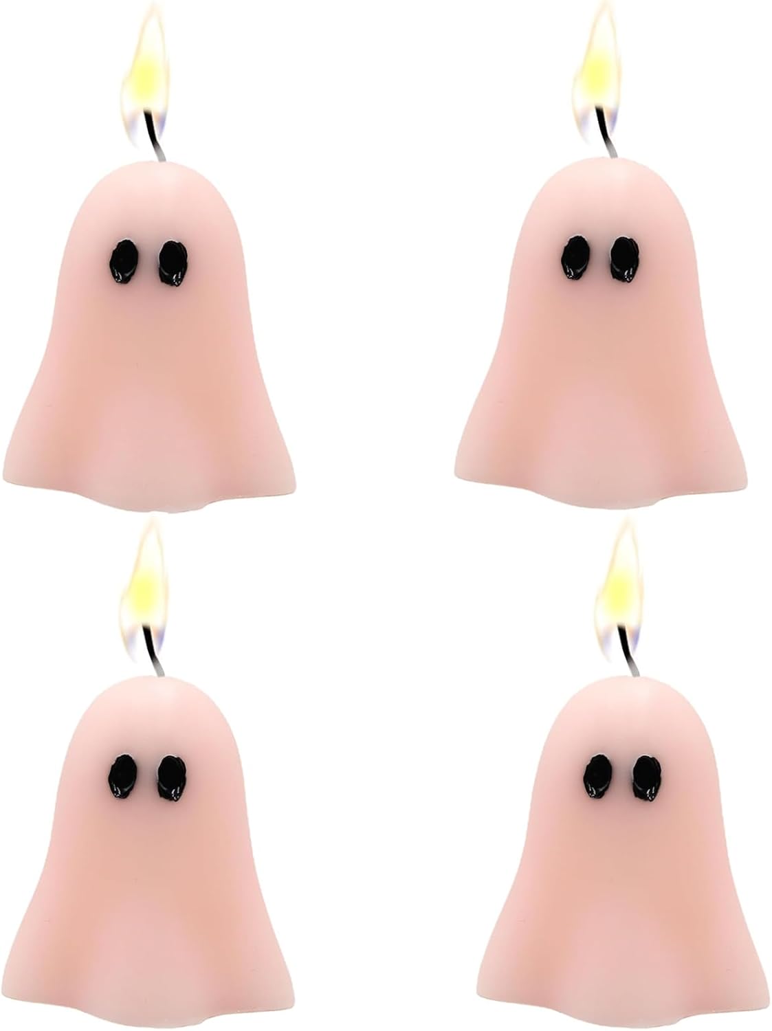 4 Piece Cute Ghost Candle Set for Halloween Decor
