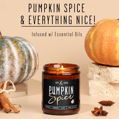 Pumpkin Spice Candle - 9oz Soy Jar Fall Home Decor