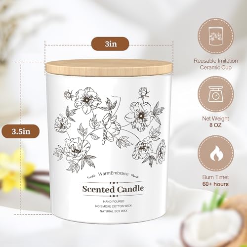 Vanilla Coconut Jar Candle 8 Oz Long Lasting 60 Hours