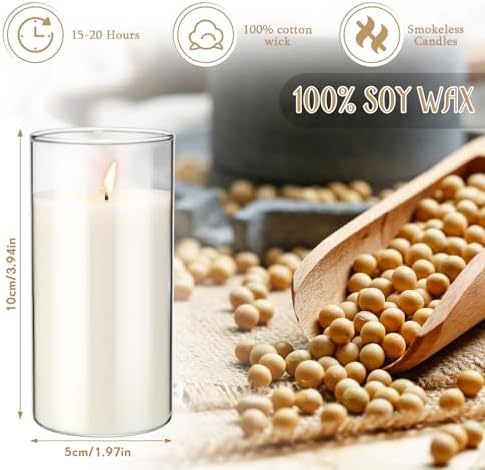 10 Pack Glass Candle Cylinders for Wedding Decor