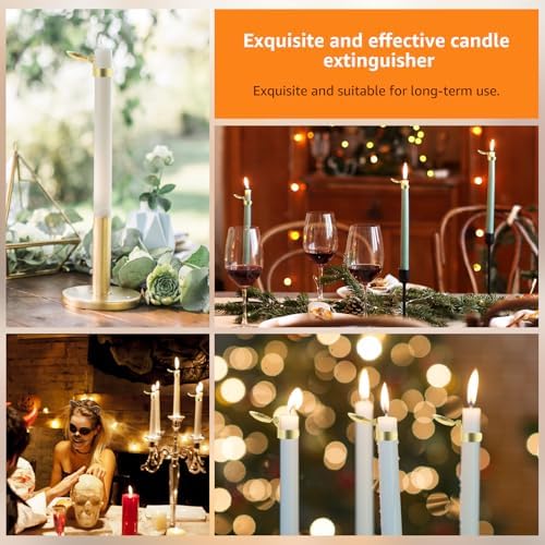 4 Pcs Shell Shape Candle Snuffer Gold Metal Candle Extinguisher