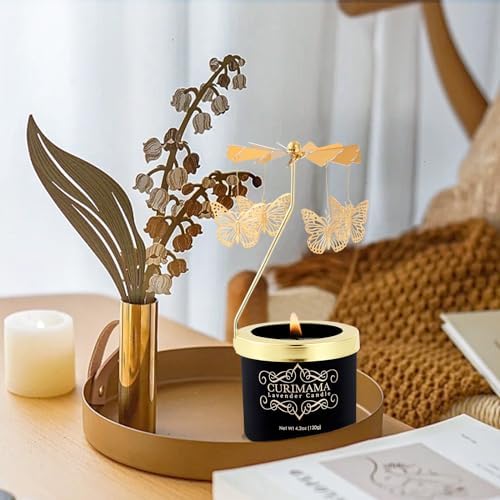 Unique Butterfly Candle for Women Rotating Jar Candle Gift for Mom