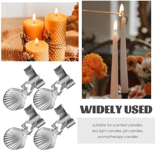 VOSAREA 4pcs Metal Candle Snuffer Shell Shaped Auto Extinguisher