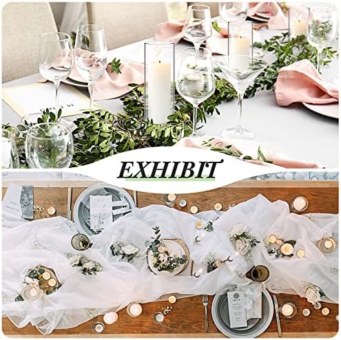 24 Pack White Pillar Candles with Glass Holders for Wedding Centerpieces