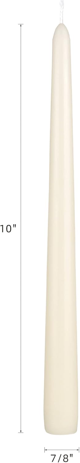 Mega Candles 12pcs Unscented Ivory Taper Candles
