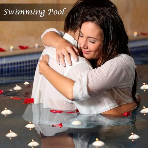 3 Inch White Floating Candles 12 Pack Dripless Smokeless