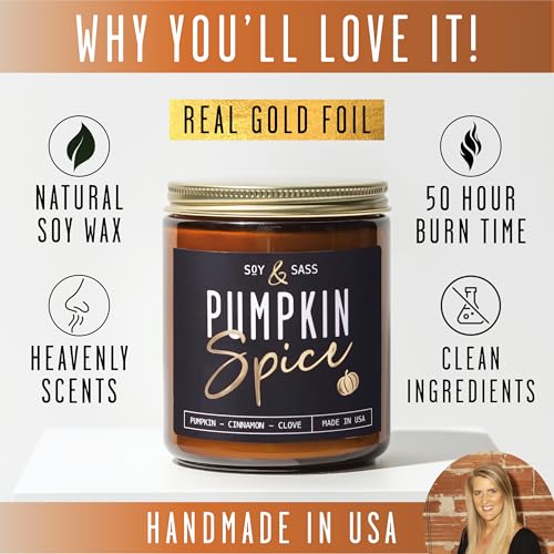 Pumpkin Spice Candle - 9oz Soy Jar Fall Home Decor