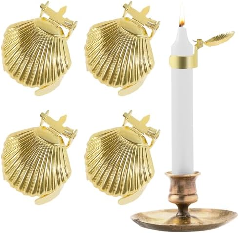 4 Pcs Shell Shape Candle Snuffer Gold Metal Candle Extinguisher