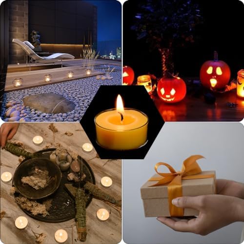 16 Pack Natural Beeswax Tea Light Candles with Extended Burn Time