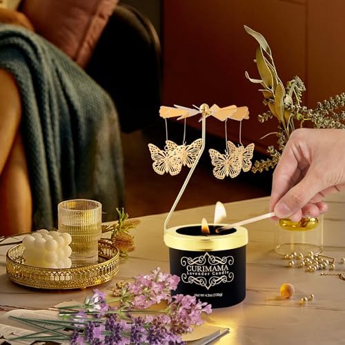 Unique Butterfly Candle for Women Rotating Jar Candle Gift for Mom