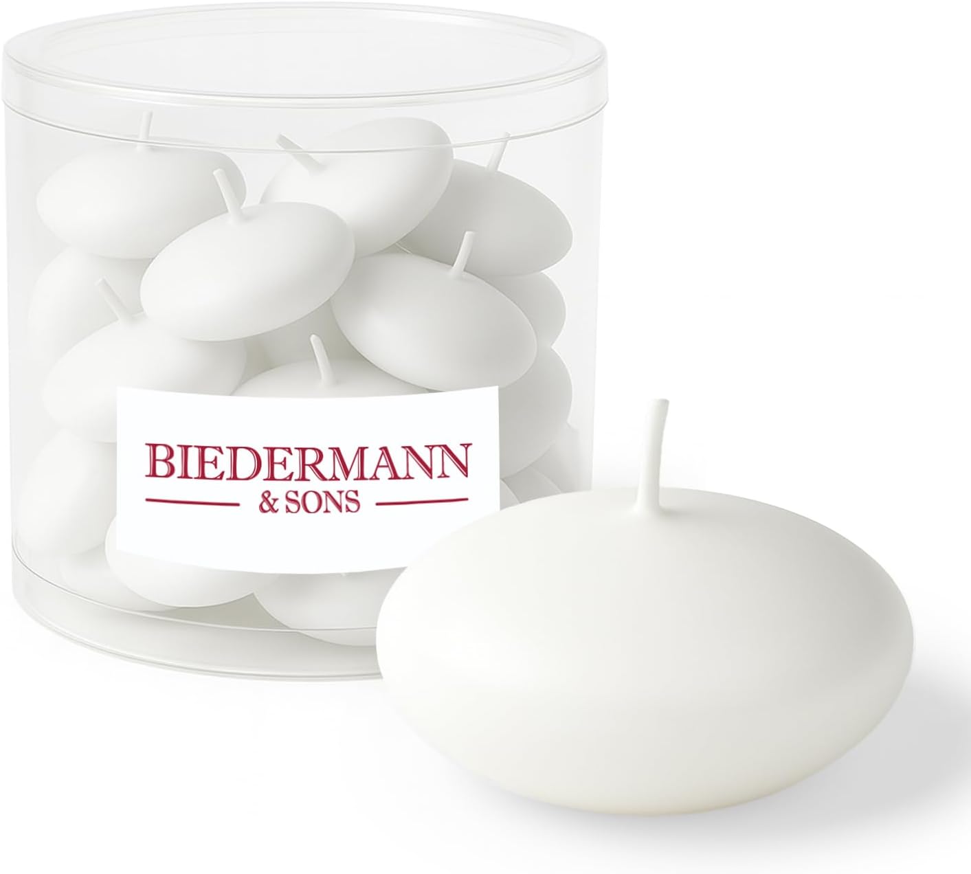 Biedermann Floating 225-Inch Dripless Candle 20 Count White