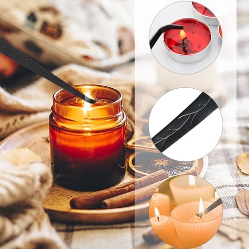 2 Pcs Candle Tools Set with Wick Dipper and Snuffer Black