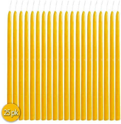 Hyoola Natural Beeswax Taper Candles 25 Pack