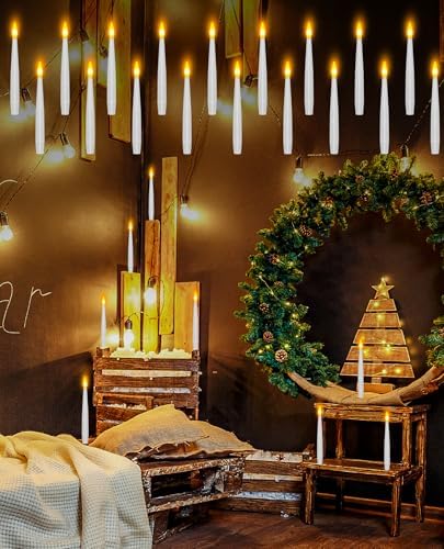 Floating Candles with Wand Flameless Remote 12 Pack