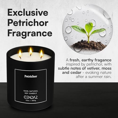 Cendaz Scented Candle with 3 Wicks and Free Snuffer