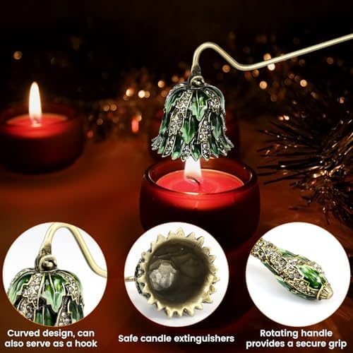Retro Candle Snuffer with Long Handle and Flower Shape Design