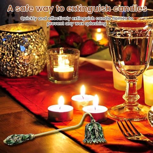 Retro Candle Snuffer with Long Handle and Flower Shape Design